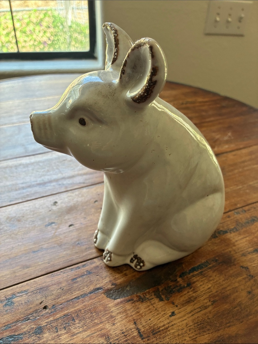 White Ceramic Pig Figurine Decorative Statue - Brand